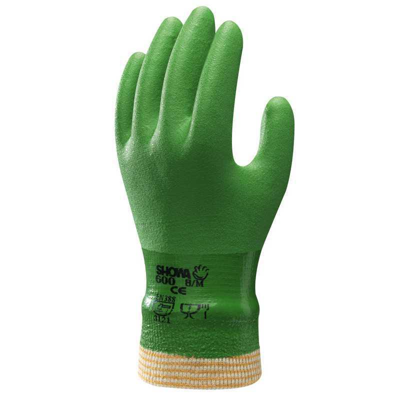 Handschoen SHOWA 600 PVC Green mt S