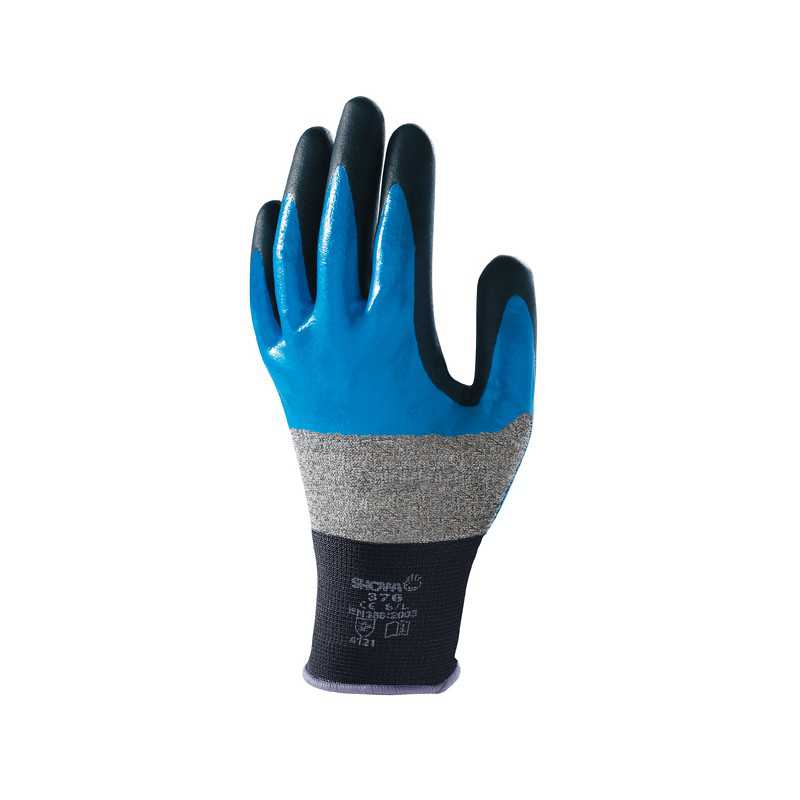 Handschoen SHOWA 376 Multi Fluid Pro zwart/blauw mt S